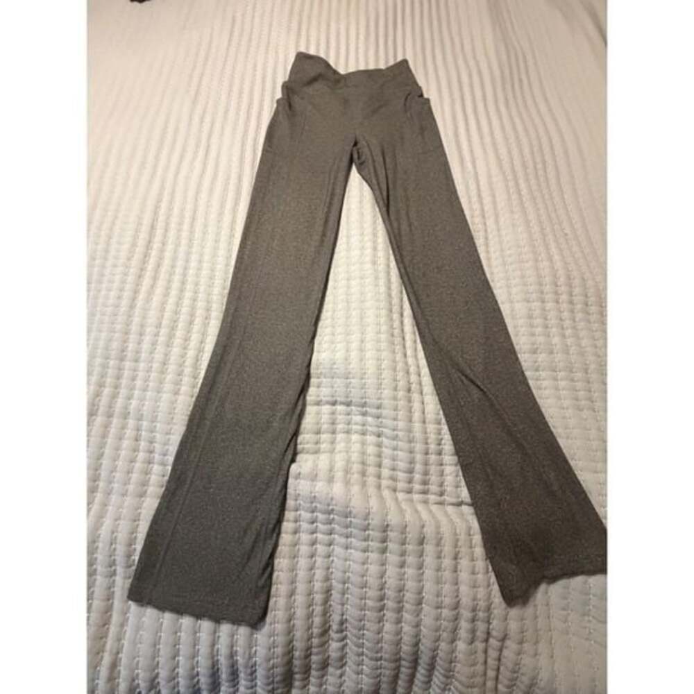 Skechers GOwalk High Waisted Flare Pants Gray Heather Pockets W3PT84C Womens S